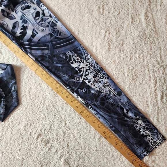 Gear Steampunk Leggings w/ Halloween Mask industrial robot machine - Picture 9 of 12